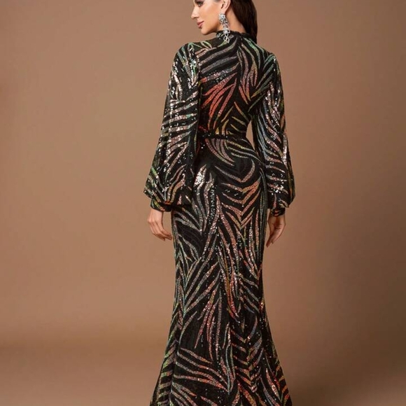 Sequin Zebra Pattern Dress - Picture 3 of 4